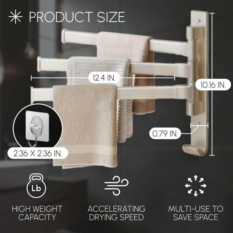 Krisme Home 3-Tier Free Standing Towel Rack for Bathroom, Pool, or RV - Movable & Sturdy Blanket Ladder - Clothes Drying Rack & Towel Holder for Bathroom Storage, Display & Home Decor - White