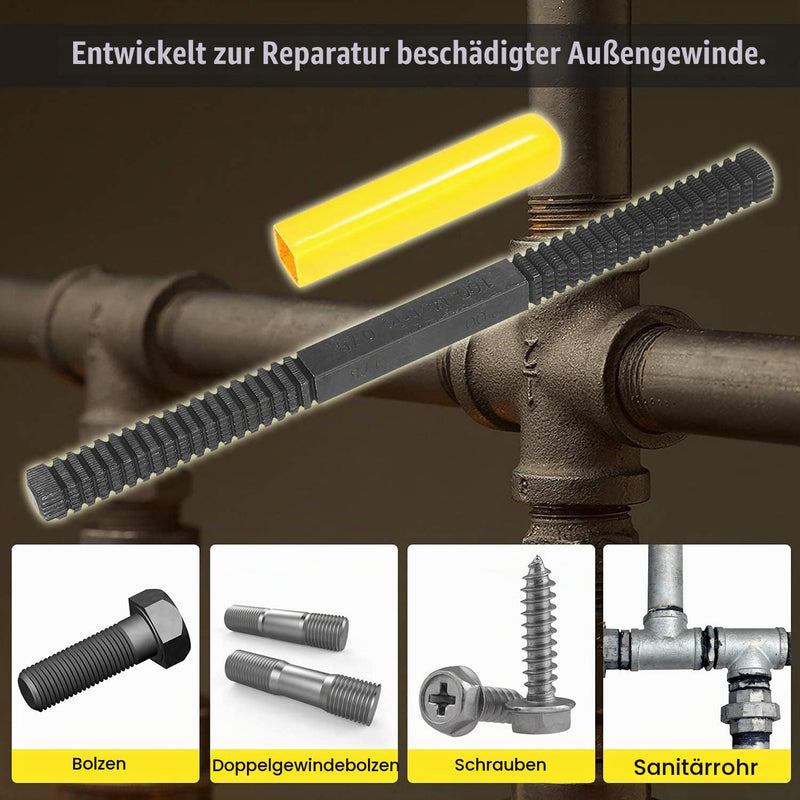 External Thread Restoration File, Thread Recovery File Metric System Thread File Repair Tool, 0.75 1.0 1.25 1.5 1.75 2.0 2.5 3.0 mm, Suitable for Left or Right Thread