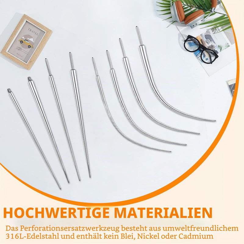Piercing Insertion Aid Piercing Taper Surgical Steel 14G 16G 18G 20G for Ear / Nose / Lip / Belly / Nipple / Tongue Piercing Sets Tool Body Stretching Assistant Tool with 1 Tweezers