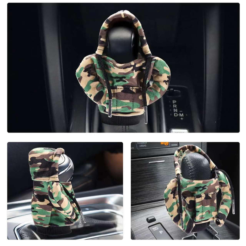 Gear Shift Hoodie, Universal Hoodie Car Gear Shift Cover, Funny Shifter Hoodie, 4.76 Inch Car Shifter Stick Protector Decoration(Camouflage) Camouflage