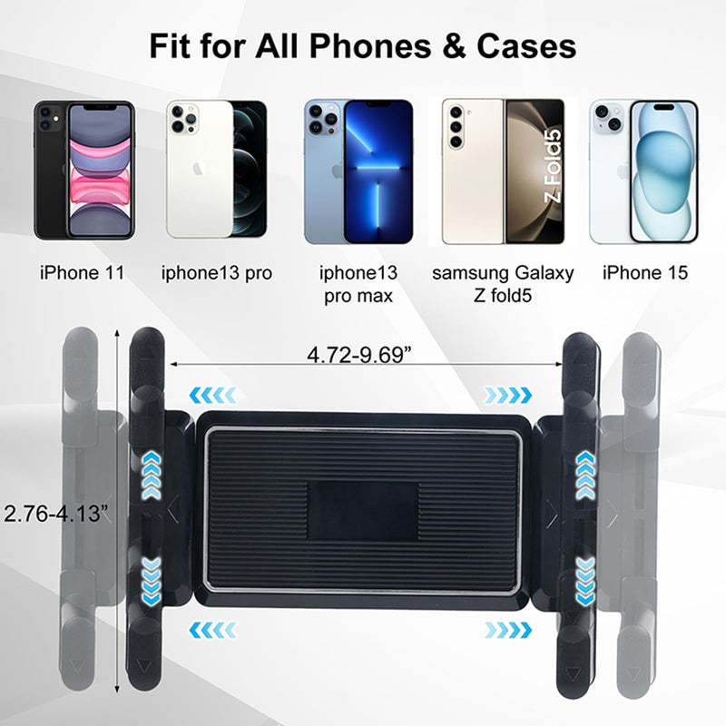 Phone Mount for Car,Car Rear View Mirror Phone Holder, multifunctional 360°Rotatable and Retractable Tablet Holder for Car，Suitable for iPhone1,iPad,Samsung Z Fold 5 4, All Foldable Phones