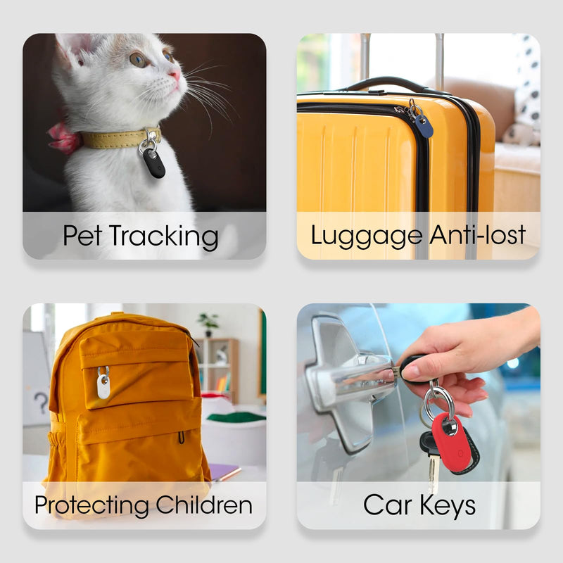 4 Pack Smarttag2 Holder Compatible with Samsung Galaxy SmartTag2, Soft Silicone Case All-Round Protection Against Scratch and Drop, with Keychain Suitable for Keys, Bags, Luggage, and Valuables Black/Blue/Mint Green/Sky Blue