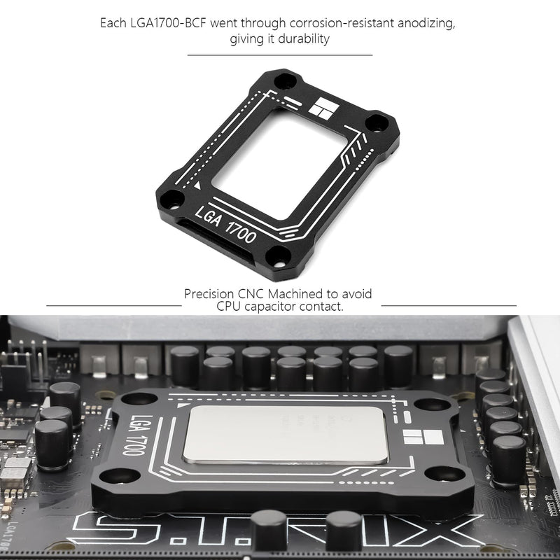Thermalright LGA1700-BCF Black V2 CPU Retainer,Intel 12/13/14th Anti-Bend Retainer, LGA1700 CPU Retainer Clamp, LGA17XX Corrective CPU Bend Retainer, Standard for Heat Sinks(LGA1700 BCF Black V2)