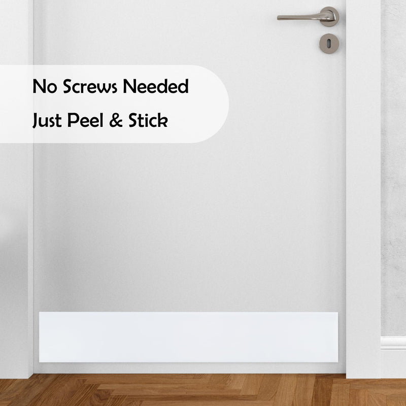 Rubber Bond Kick Plates (2 Pack) 6" x 33" - Effortless Peel & Stick - Prevents Dents & Scratches - Self-Adhesive & Universal Fit (White) Kick Plate - 2 Pack - 6"x34" White