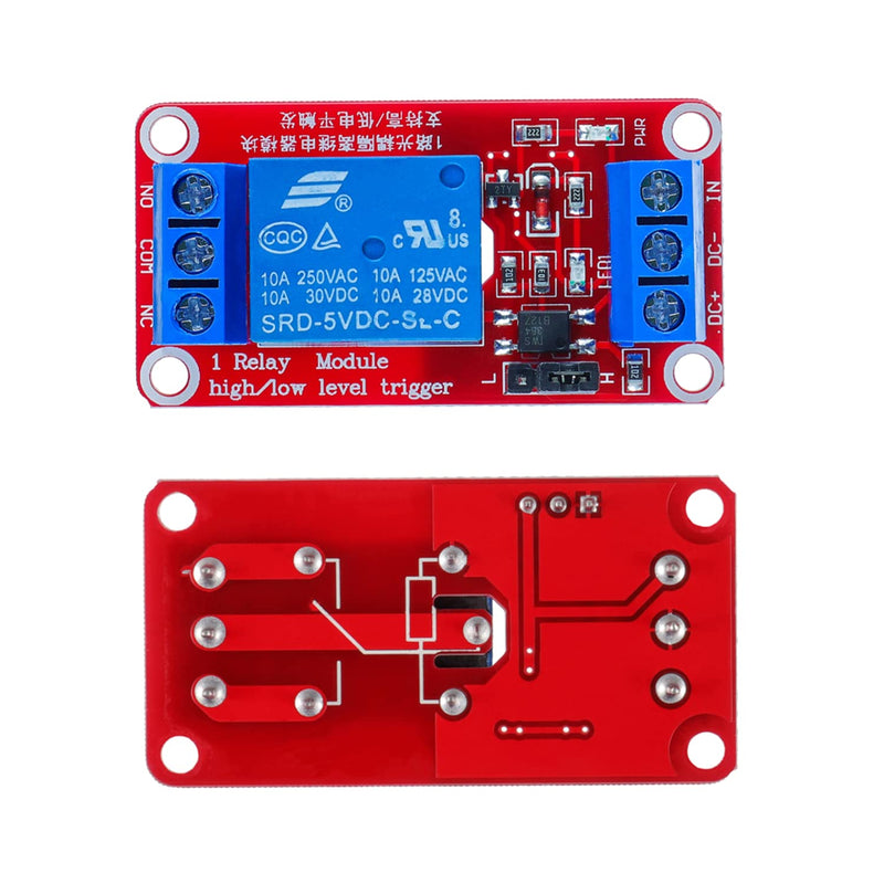 HUAREW 5V 1 Channel Relay Module with Optocoupler Isolation Supports High and Low Level Triggering (Pack of 10)