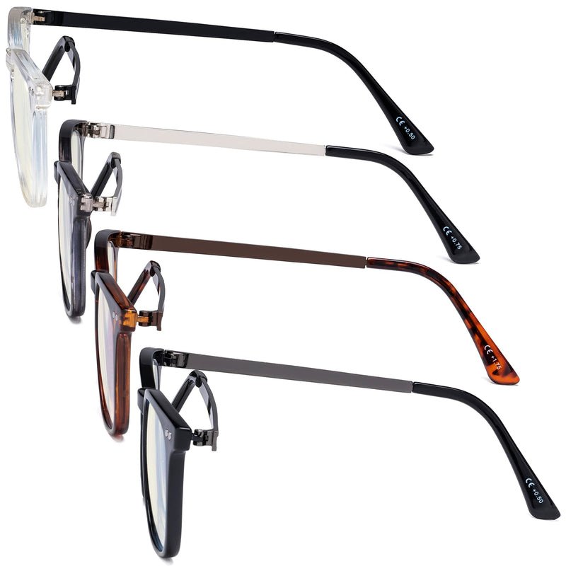 Eyekepper Multipack tinted Blue Light Blocking Reading Glasses for Women Men Readers Computer Eyeglasses A-4 Pack-mix 0.5 x