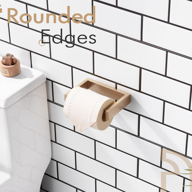 KOKOSIRI Toilet Paper Holder Spring Loaded Bathroom Toilet Roll Holder Wall Mount Champagne Bronze Stainless Steel B2011CPG Without Shelf