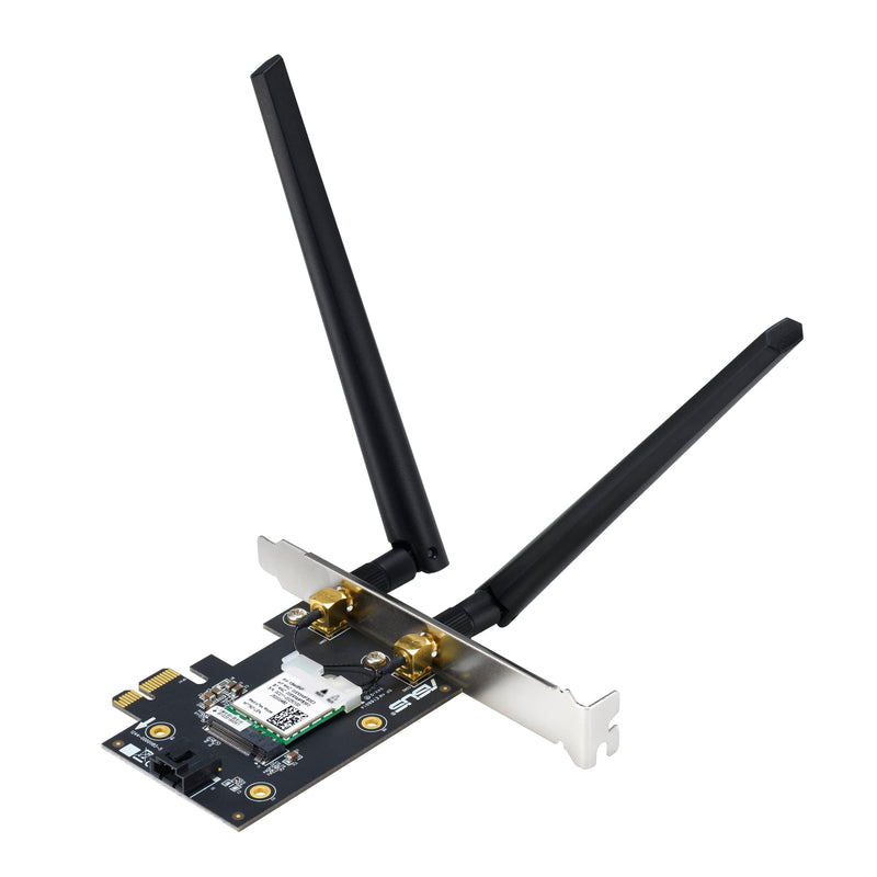 ASUS AX1800 PCIe WiFi Adapter (PCE-AX1800) - WiFi 6, Bluetooth 5.2, Ultra-Low Latency Wireless, 2 External Antenna, Supporting Total Data Rate up to 1800Mbps, WPA3 Network Security, OFDMA and MU-MIMO WiFi 6 AX1800 | BT5.2