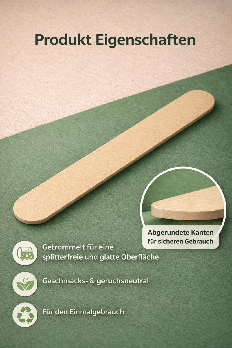 Pack of 100 Disposable Wooden Mouth Spatulas - Wooden Spatulas, Wooden Tongue Depressors, Spatulas, Ice Sticks Wood, Stirrers, Craft Wood, Wooden Sticks for Crafts, Wooden Spatula, Wax Stick