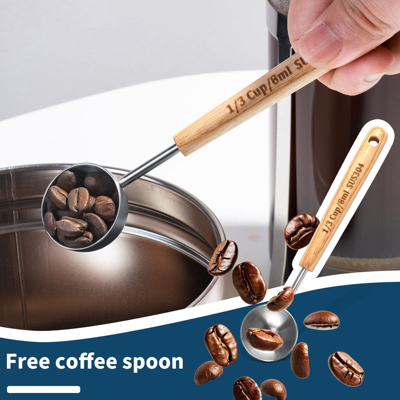 MERMOO YILAN French Press 20oz(600ml) High Borosilicate Glass Portable Coffee Maker with Bamboo lid and handle Easy to Clean Multi-Purpose Coffee & Tea Maker for Home/Office/Camping