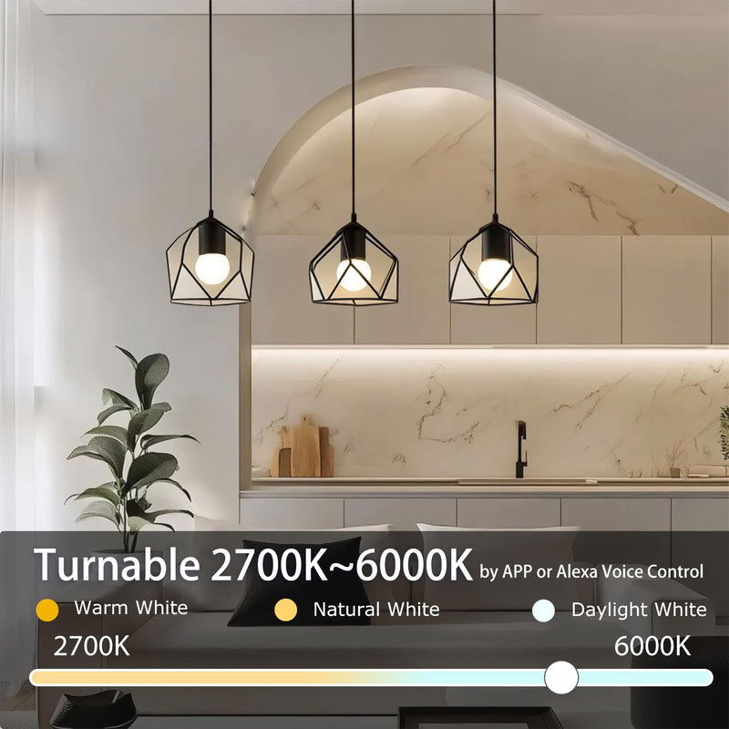 ILC G25 Globe Light Bulbs, App-Controlled LED Bulb with Bluetooth Mesh, 6W, 60W Equivatlent, 600LM, CCT: 2700K-6000K, CRI>95+, E26 Base, 120V for Vanity, Pendant fixtures, Bathroom (6 Pack)