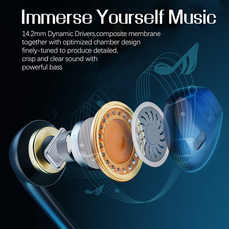 USB Earbuds with Microphone for PC Laptop, 2M/6.5ft USB Headset with Microphone for PC, USB Headphones for Computer Laptop PC PS4 PS5 Notebook Desktop Office Home with Volume Control& Mute Middle mic