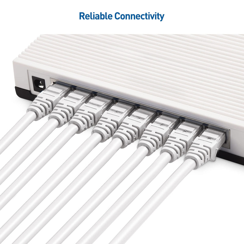 Cable Matters 10Gbps Snagless Cat 6 Ethernet Cable 25 ft (Cat 6 Cable, Cat6 Cable, Internet Cable, Network Cable) in White