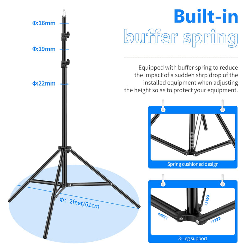 Neewer 75"/6 Feet/190CM Photography Light Stands for Relfectors, Softboxes, Lights, Umbrellas, Backgrounds Single