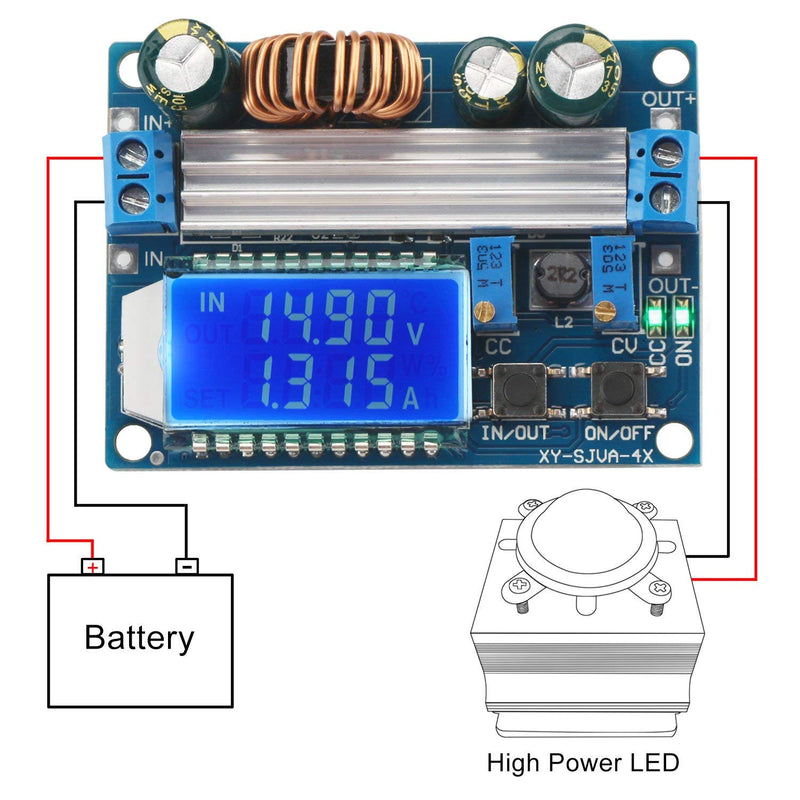 ARCELI Buck Boost Converter Display, Buck Boost Board DC 5.5-30V 12V to DC 0.5-30V 5V 24V Adjustable Constant Current Voltage Step UP Down Voltage Regulator 3A 35W Power Supply Module