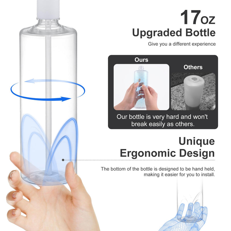 GAGALIFE Built in Sink Soap Dispenser or Lotion Dispenser for Kitchen Sink, Brushed Gold ABS Pump Head, with 17 Ounce Large PET Soap Bottle Gold Brushed