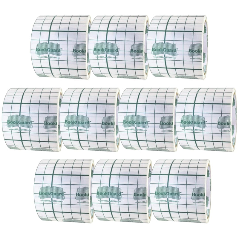 BookGuard 3" Vinyl Archival Book Repair Tape for Clear Bookbinding and Book Spine Tape Applications, Clear, Case of 10 3" Wide