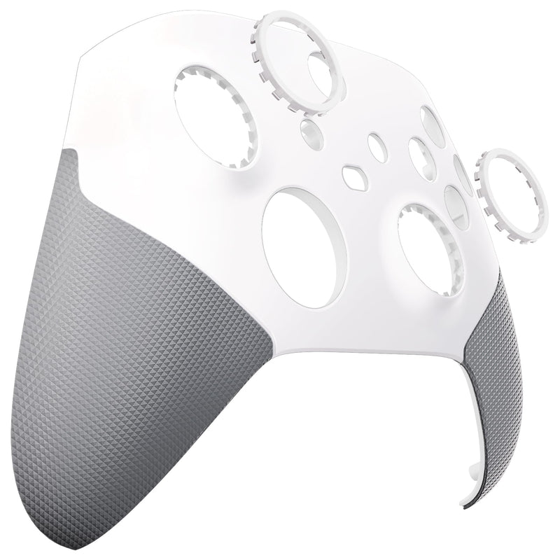 eXtremeRate ASR Version Redesigned Shell for Xbox Core Controller - Performance Rubberized Grip, Anti Sticks Rubbing Rings - Custom Faceplate for Xbox Series X & S Controller - White & Gray