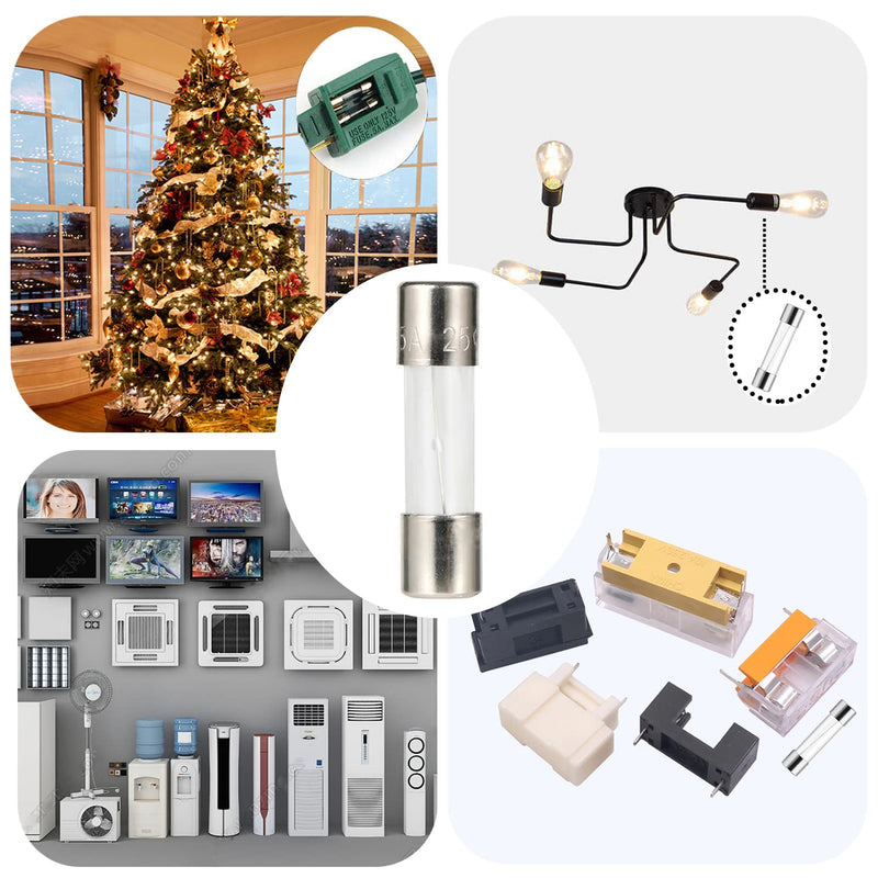 AUKENIEN 1A 1 Amp 250V Slow Glass Fuse 5x20MM T1A Fuses Glass Tube Fuse Fine Fuse Slow Glass Fuse 5X20MM Slow