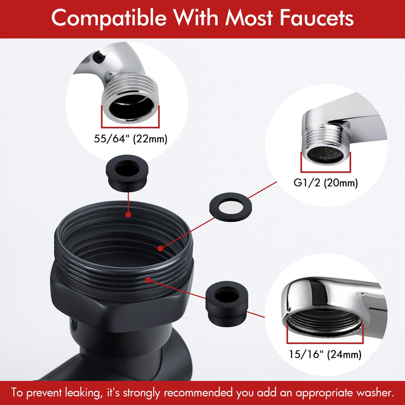 BAGNOLUX Brass 1080° Swivel Black Faucet Extender for Bathroom Sink, 2 Modes Rotating Faucet Extension Spout, Universal Splash Tap Aerator Attachment Adapter for kitchen Sink, Robotic Arm Water Matte Black-2