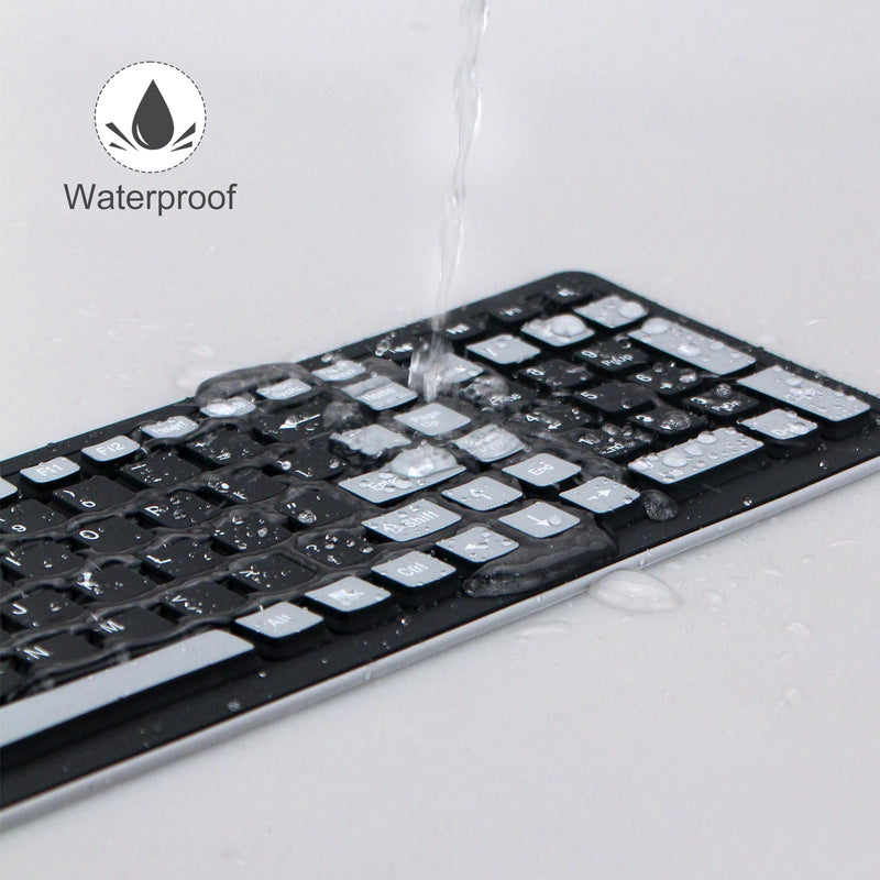 sungwoo Wireless Silicone Keyboard, 2.4GHz Wireless, Foldable Rollup Keyboard, Waterproof, Dustproof and Lightweight, Perfect for PC, Notebook, Laptop and Travel(Black)