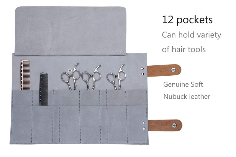 PERFEHAIR Hair Stylist Scissor Holder Pouch Case - Hairdresser Tool Holster Bag with 12 Pockets for Salon Shears