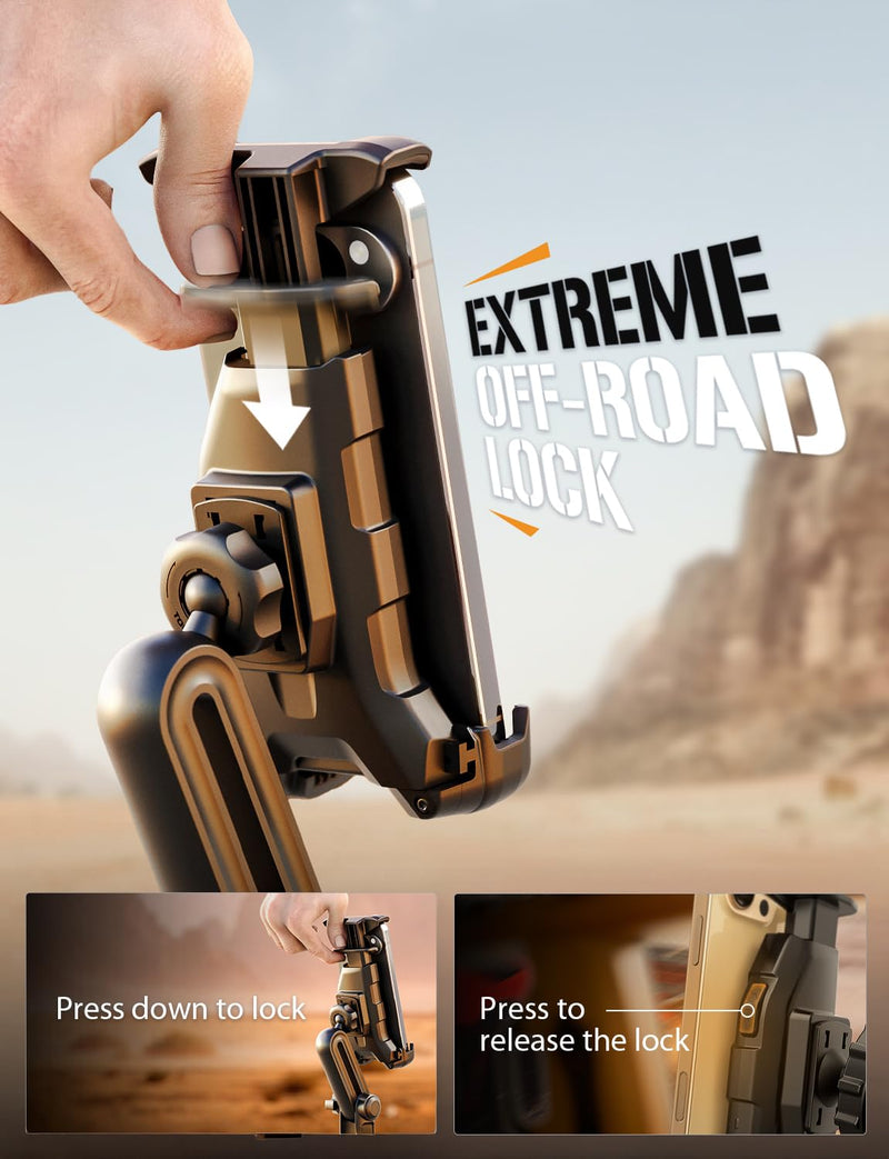 ToughTested Cup Holder Phone & Tablet Mount for Car – Heavy Duty Boom GPS Mount for Large Smartphones & Tablets up to 12.1", Fits Most Trucks, RVs, SUVs, Vans, and Cars.