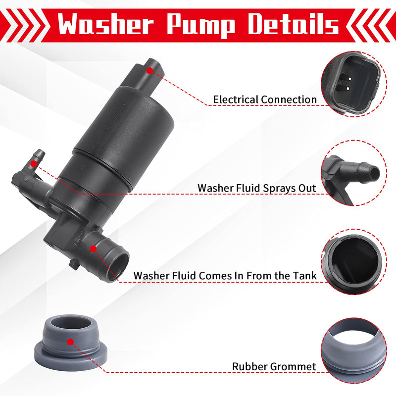 OTUAYAUTO Windshield Washer Pump - Replacement for 2004-2015 Nissan Titan, 2009-2015 Nissan Frontier, Original Factory OEM: 28920-7S200 Washer Fluid Pump with Grommet