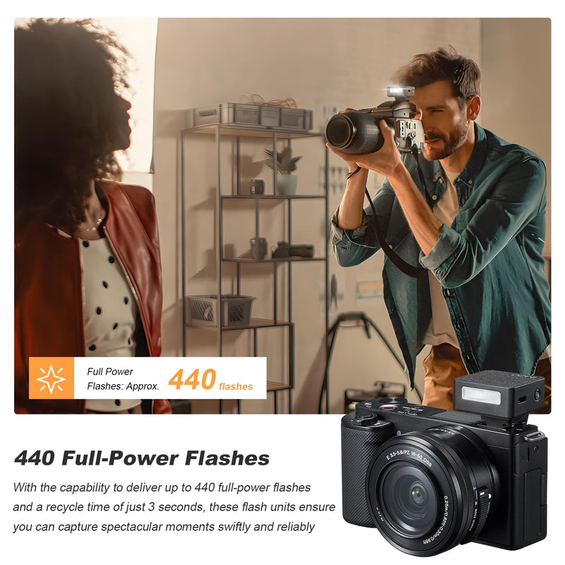 Godox iM20 Mini Flash 5 Power Levels 440 Full-Power IM 20 Small Camera Flashes Speedlite for Canon/Fuji/Sony zve10/Sony zv1/Nikon/Panasonic Olympus Pentax/3S Recycle (Godox iM20 Flash) IM20 Black