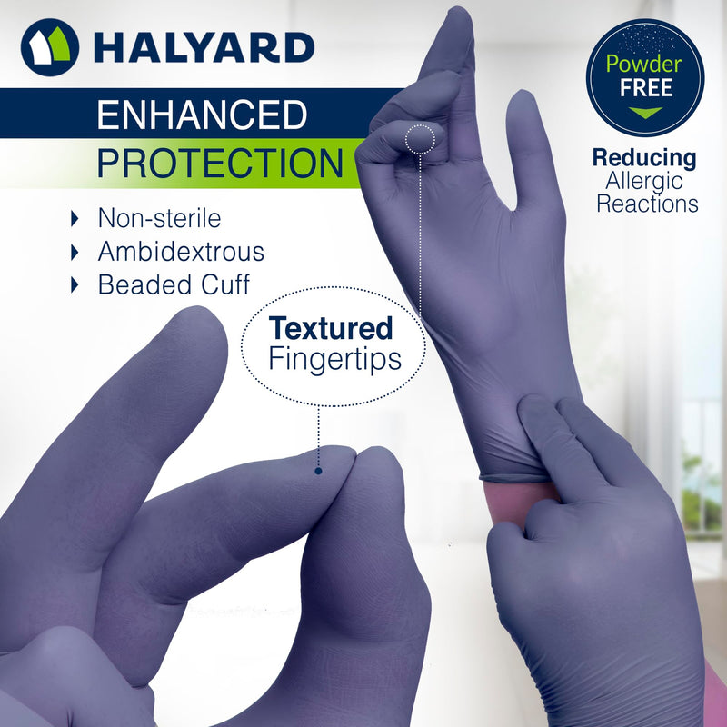 HALYARD SKYBREEZE Nitrile Exam Gloves, Powder-Free, 3.5 mil Small (Pack of 200)