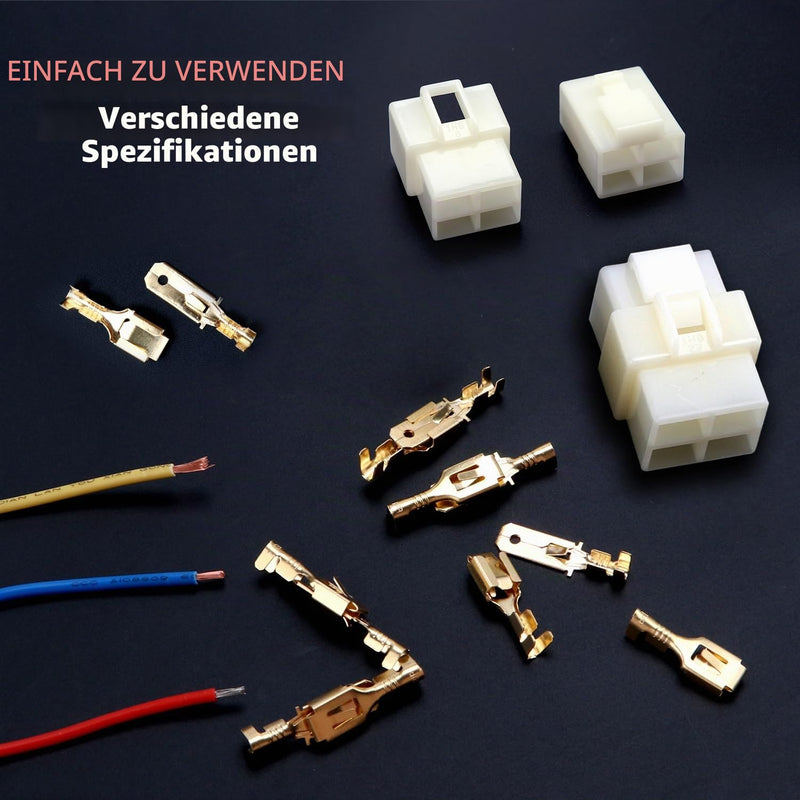 YIXISI 190 Pieces 2 3 4 6 Pin Automotive Electrical Cable Connector Kit, 6.3 mm Pitch Male Female Plug Housing and Pin Header Crimp Cable Clips, for Motorcycle, Bicycle, Car, Boats 2/3/4/6 pin