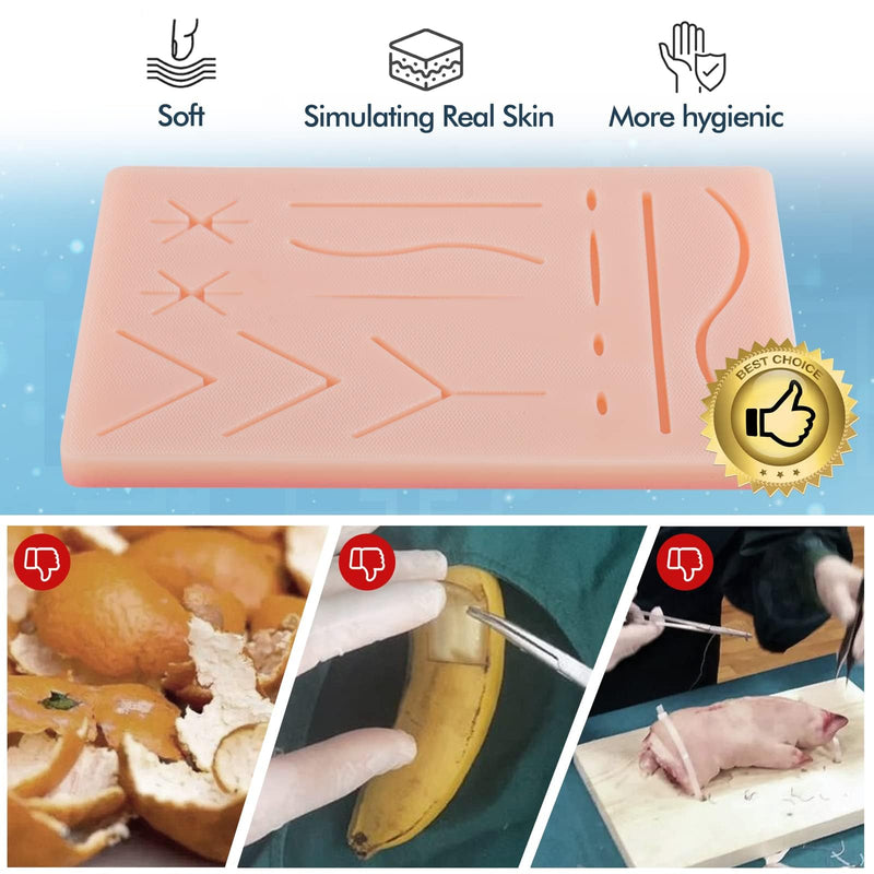Ultrassist Durable Suture Practice Pad (2 Pads) for Medical and Veterinary Students, Suture Pad Includes14 Pre-Cut Wounds with Rip-Resistant Mesh, Tear-Resistant, Design for Training Only 2 Pads