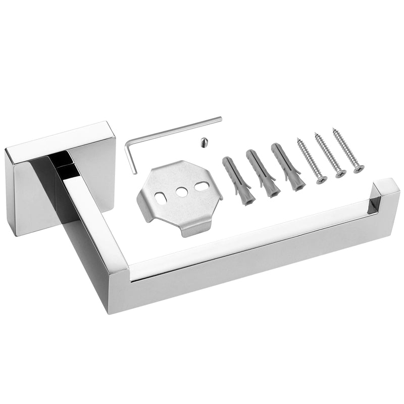HITSLAM Chrome Toilet Paper Holder Premium 304 Stainless Steel Square Toilet Roll Holder for Bathroom Rustproof Wall-Mounted 2 Pack Chrome-2pack Standard