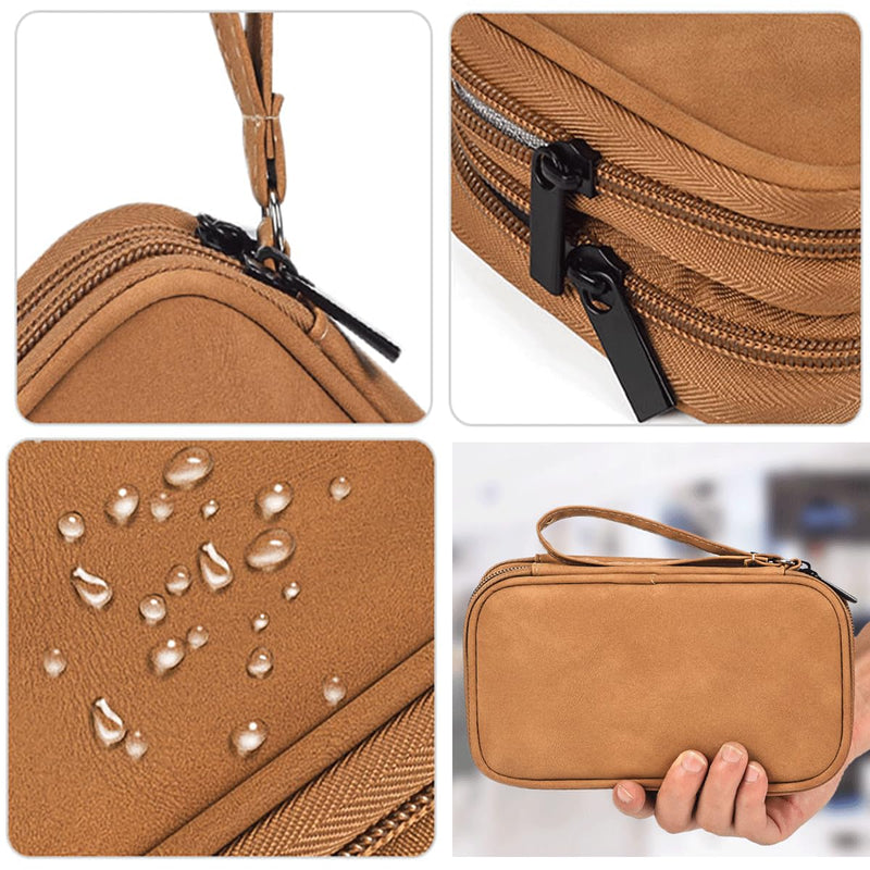 Travel Cable Organizer Pouch Electronic Accessories Carry Case Water Resistant Accessories Organizer Pouch Bag for Cable, Cord, Charger, USB, Phone, Power Bank, Earphone (Brown, Medium) Brown