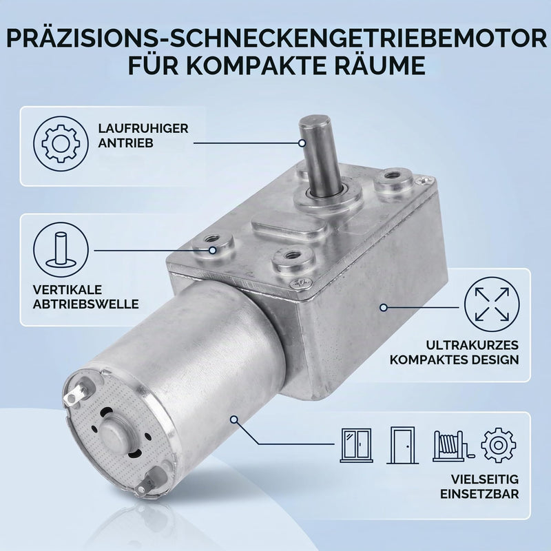 FTVOGUE Gear Motor DC12V 5 RPM Self-Locking | Motor with vertical outlet shaft, automatic lock, CW/CCW, for window drive and door opener 5RPM