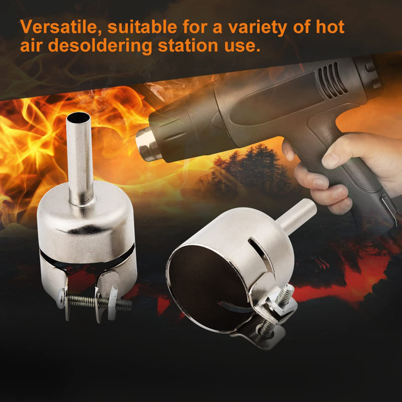 8PCS Nozzles Stainless Steel Round Hot Air Gun Nozzles Kits Hot Air Gun Attachments Soldering Station Repair Tools with Locking Screw (3/4/5/6/7/8/10/12 mm)