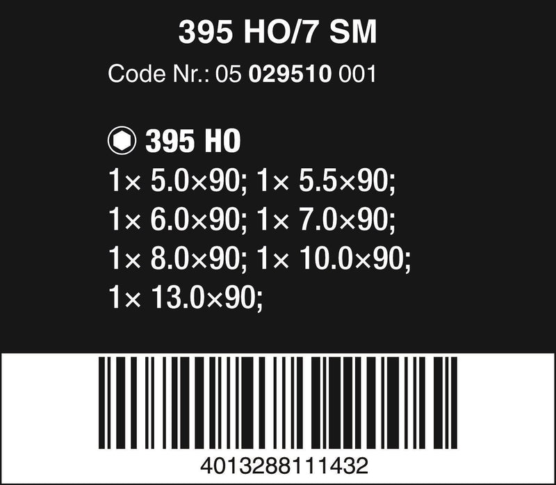 WERA 05029510001 395 HO/7 SM Nutdriver Set, 7 Pieces Classic