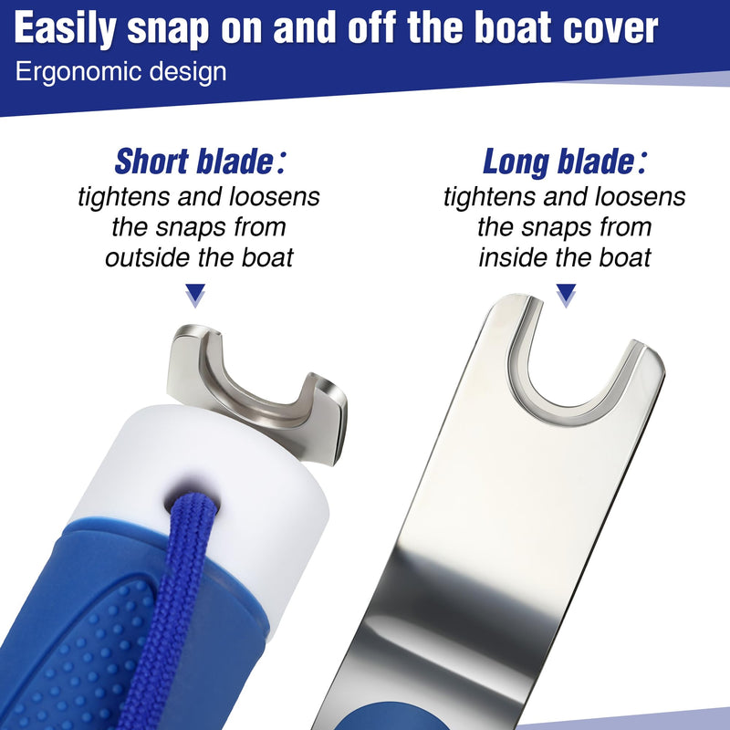 Enhon Snap Tool for Boat Canvas Snaps, Practical and Durability Boat Cover Snap Release Tool Save Canvas from Ripping, Design for Boaters and Anglers Blue 2