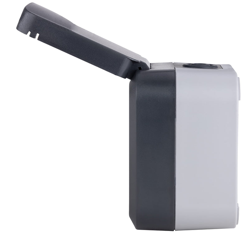 REV - AquaStorm, 1-way socket, wet room, IP55 two-pole, surface-mounted, 230V, 16A, anthracite 1-way socket sockets