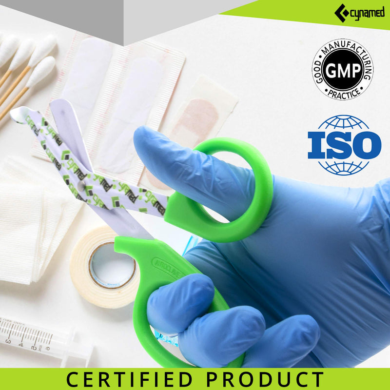 Cynamed Trauma Bandage Shears - Safety Medical Scissors with Blunt Tip and Serrated Blade - Tough and Durable Stainless Steel - Light and Comfortable Grip û Patient-Friendly (Each, Cynamed Green) 1