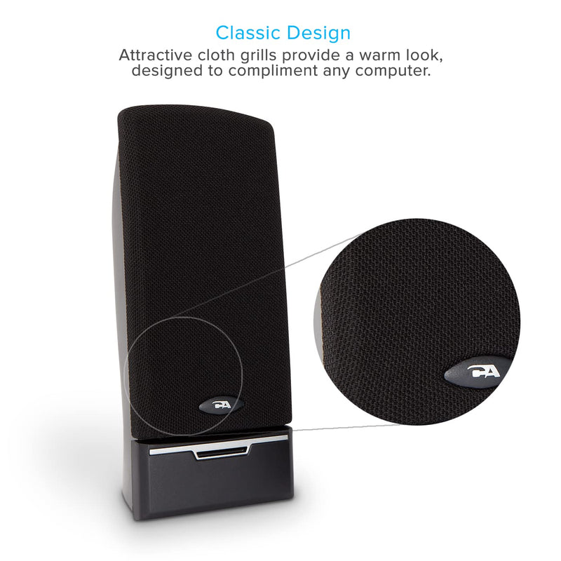 Cyber Acoustics USB 2.0 Speaker (CA-2014USB)  - USB Powered 2.0 Desktop Computer Speakers, USB-C or USB-A Compatible