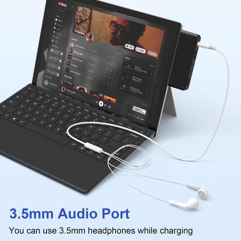 Surface Go Accessories HDMI Adapter for Microsoft - Surface Go/Go 2/Go 3 Docking Station with 4K HDMI + USB 3.0/2.0 Port + 3.5mm Audio Adapter, Dock Hub for Surface Go External Mouse and Keyboard