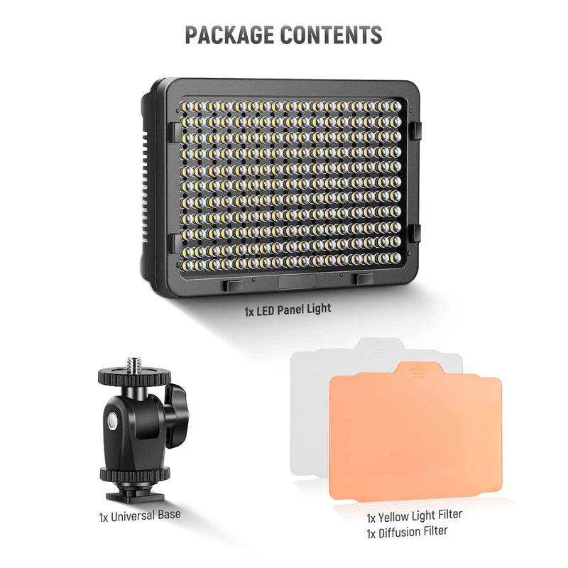Neewer on Camera Video Light Photo Dimmable 176 LED Panel with 1/4" Thread for Canon, Nikon, Sony and Other DSLR Cameras, 5600K (Battery Not Included) PT-176S