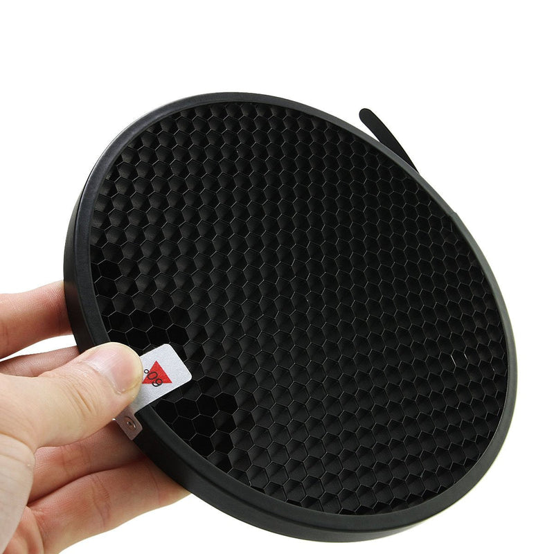 Haoge 7" Standard Reflector Diffuser with 60 Degree Honeycomb Grid for Balcar Alien Bees Alienbees Paul C Buff Einstein White Lightning Studio Light Strobe Monolight Flash