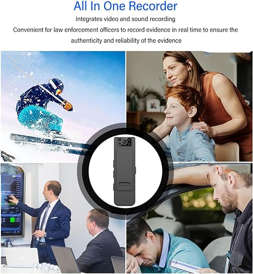 Hidden Body Camera HD 1080P Mini Body Came with Night Vision Wearable Camcorder with 180° Rotatable Lens and Sturdy Clips Small Video Recorder for Security, Indoor, Outdoor