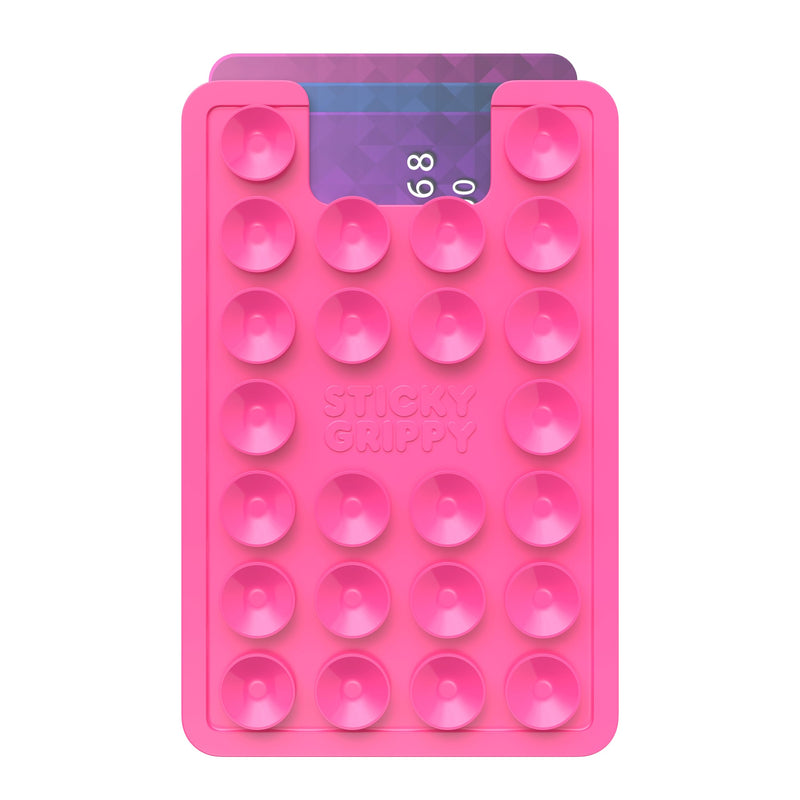 Suction Phone Card Holder Mount, Phone Wallet, Silicon Adhesive Phone Accessory for iPhone and Android, Hands-Free Mirror Shower Phone Holder, TikTok Videos and Selfies (Pink) Pink