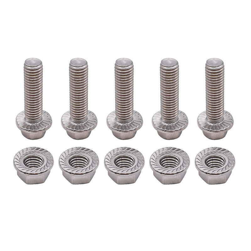 Flanged Hex Head Bolts, Flange Bolts, Exhaust Manifold Bolt Kit M10X1.5-35mm 6-Pack