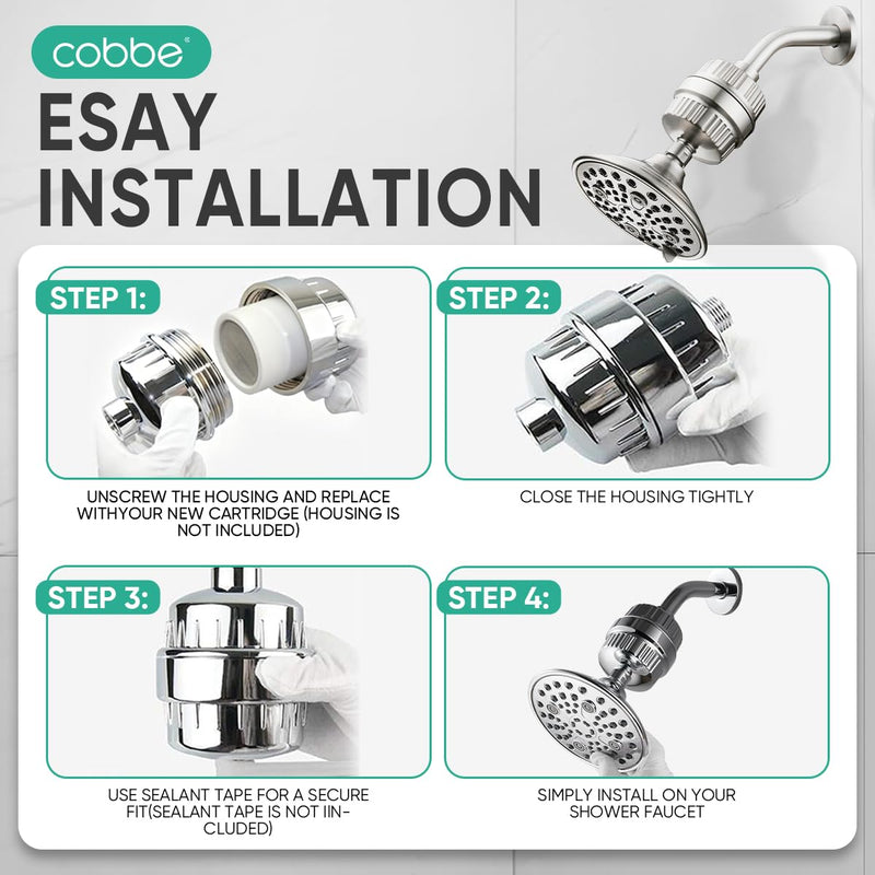 Cobbe HD HEAVY DUTY High Output Shower Filter – 99% REMOVAL Shower Head Filter for Hard Water, Heavy Metals, Chlorine and Harmful Substance, Improve your skin and hair, Brushed Nickel 1. Brushed Nickel