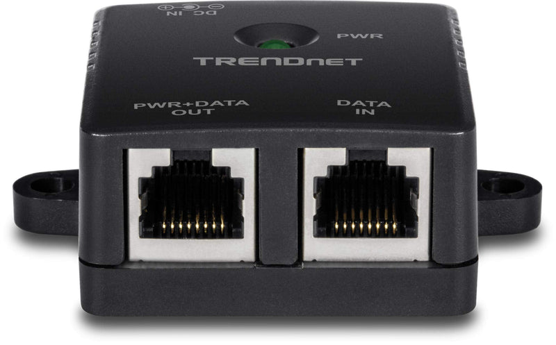TRENDnet Gigabit Power Over Ethernet Injector, Full Duplex Gigabit Speeds, 1 x Gigabit Ethernet Port, 1 x PoE Gigabit Ethernet Port, Network Devices Up to 100M (328 ft), 15.4W, Black, TPE-113GI