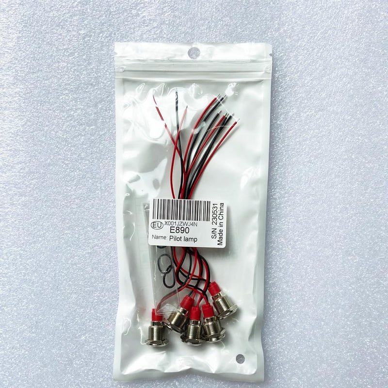 Formed 5pcs 12mm 230VAC LED Metal Indicator Light Waterproof Signal Lamp (Red) Red-230v